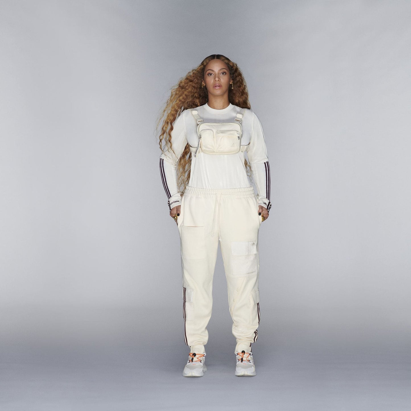 adidas Ivy Park Cargo Sweatpants Ecru Tint/Maroon - Kick Game