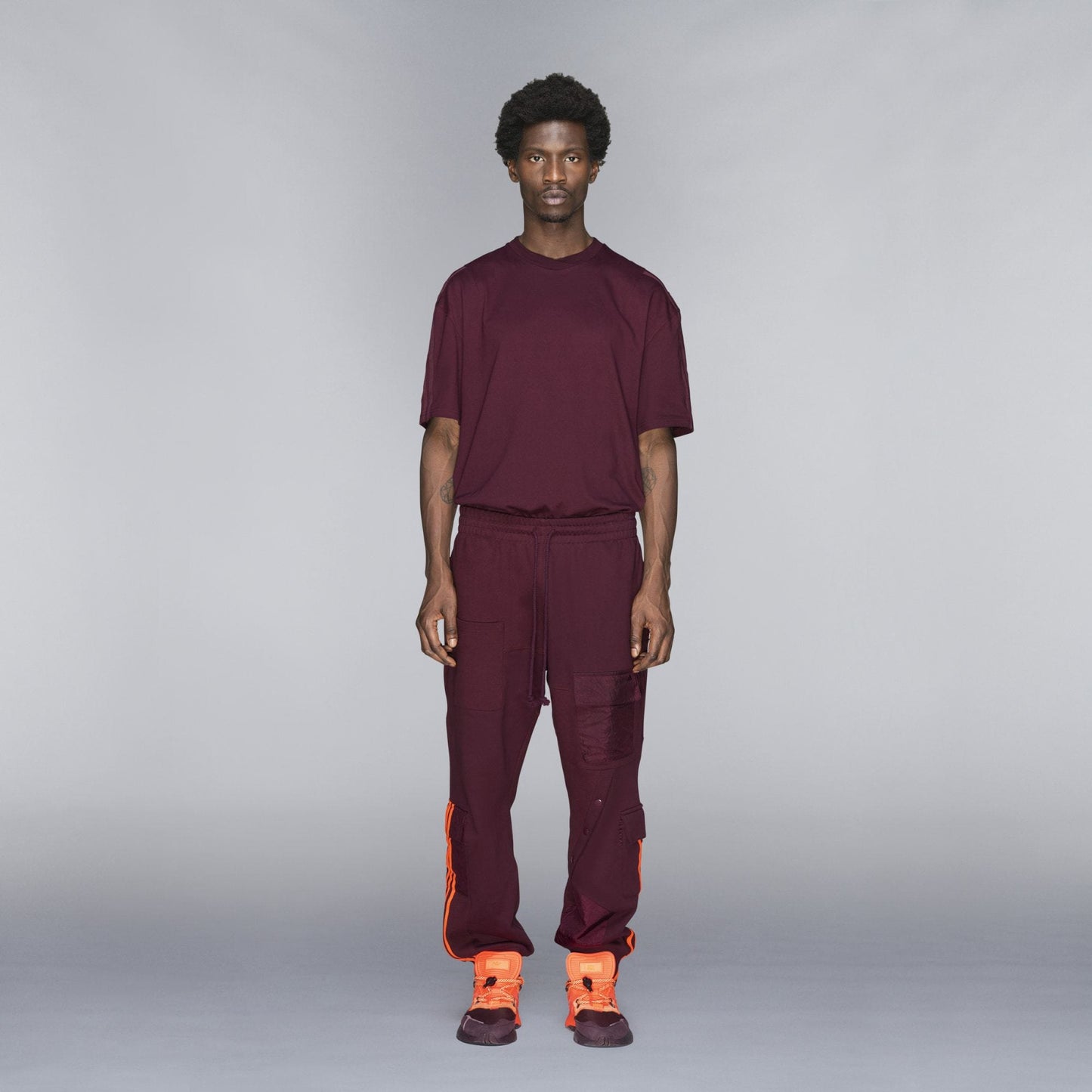 adidas Ivy Park Cargo Sweatpants Maroon/Solar Orange - Kick Game