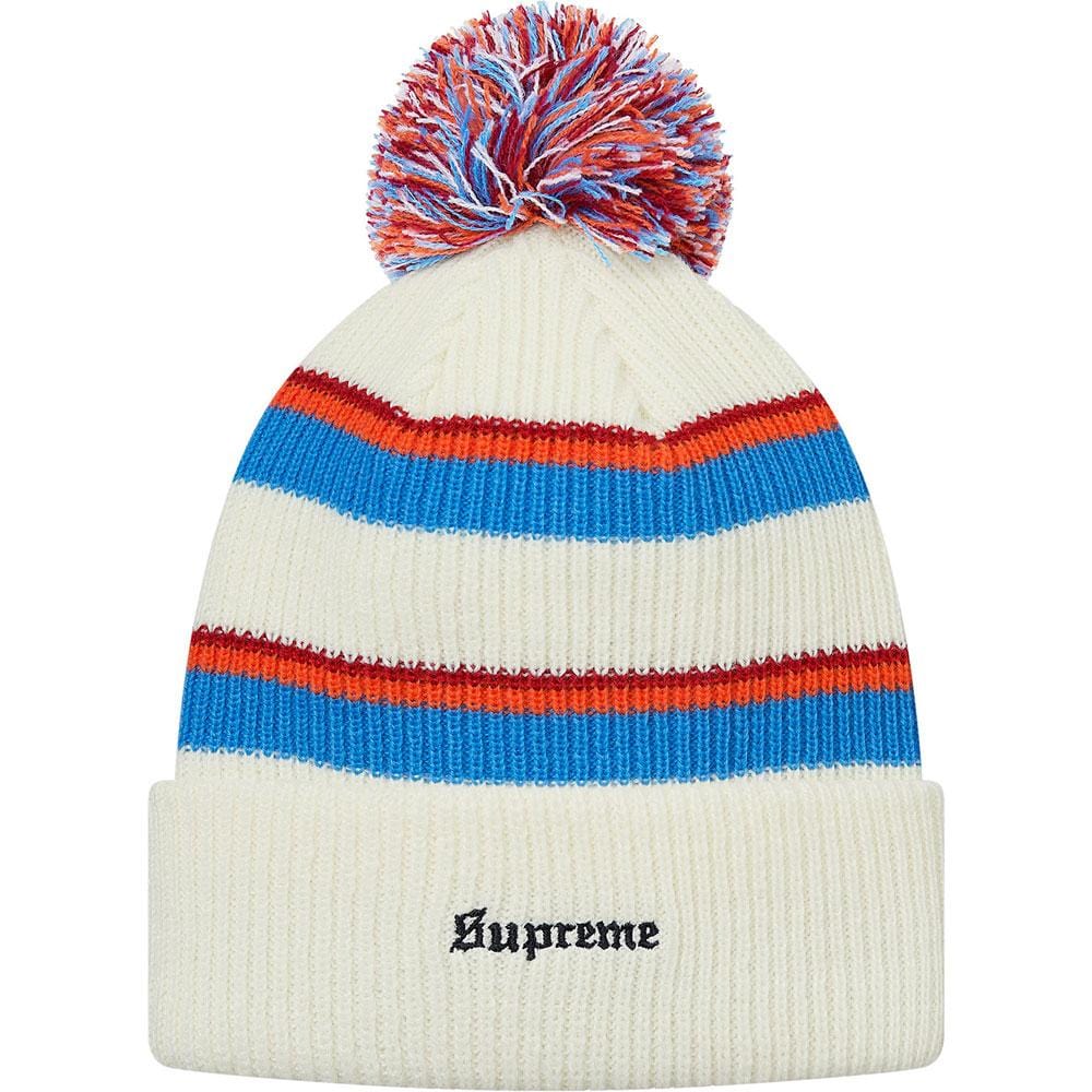 Supreme Big Stripe Beanie White Kick Game