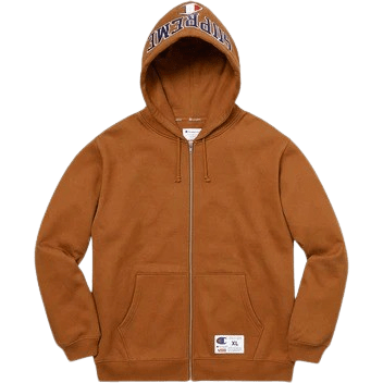Supreme Champion Arc Logo Zip Up Sweat - Brown - Kick Game