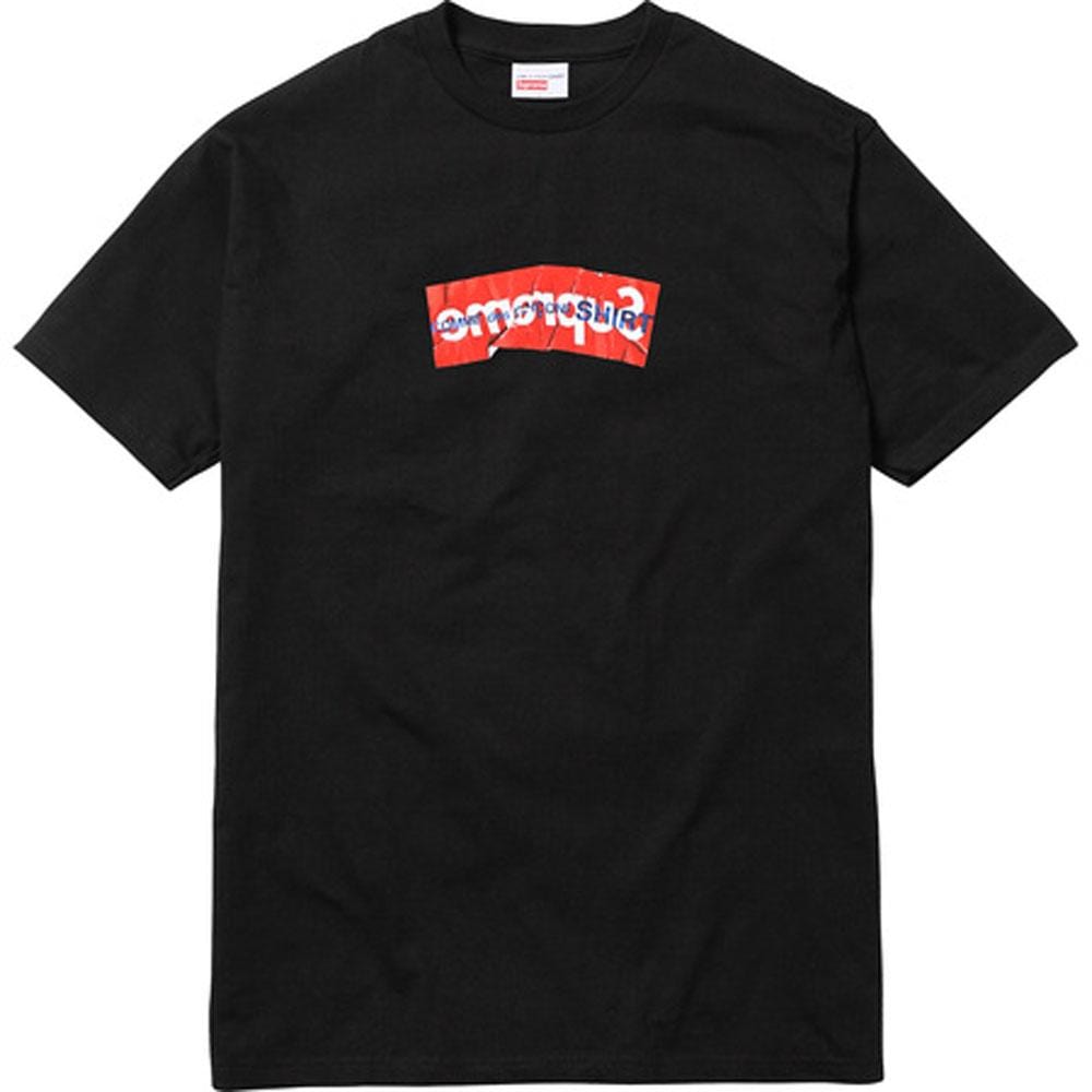 Supreme Comme Des Garcons SHIRT Box Logo Tee - Black — Kick Game