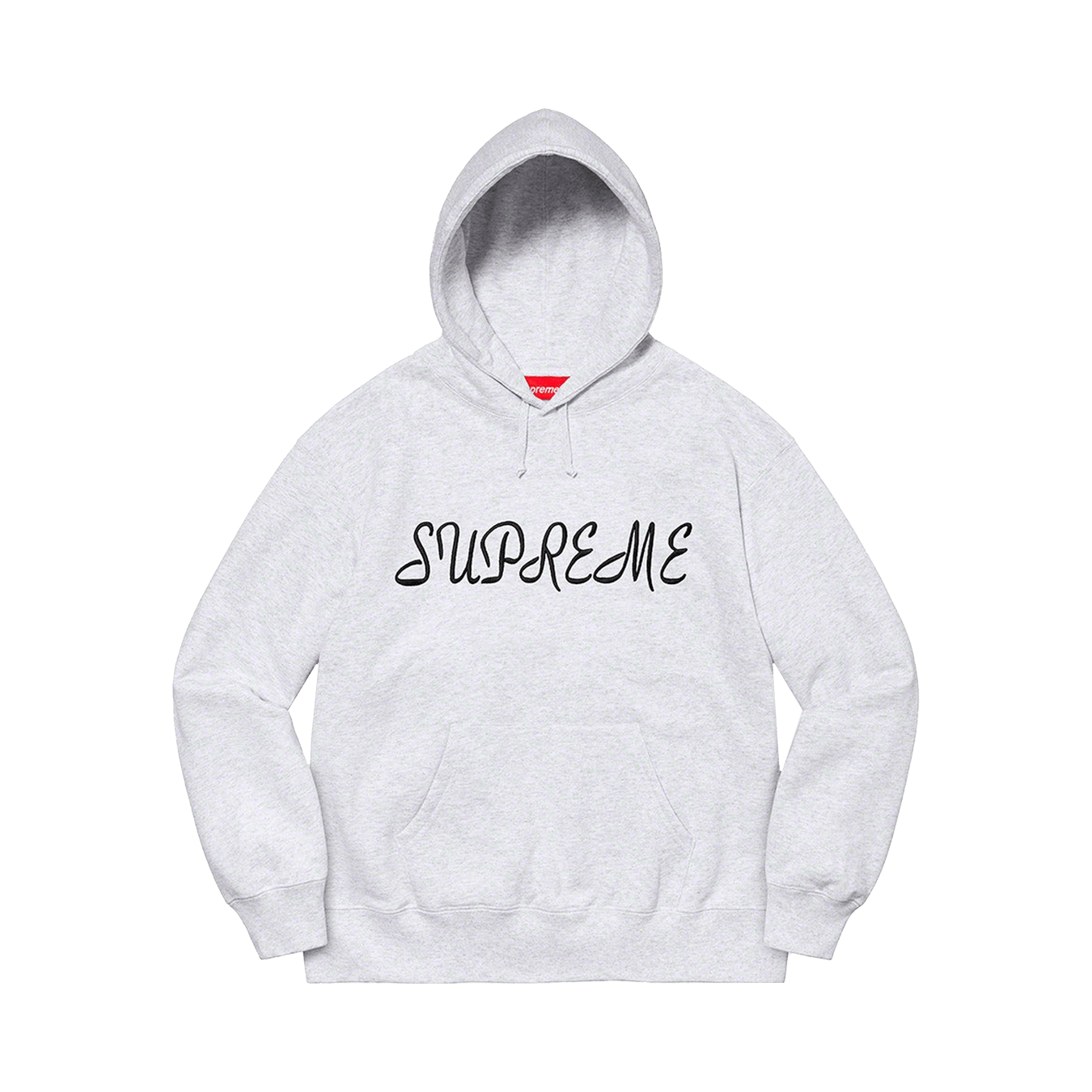 Supreme Script Hooded Sweatshirt 'Ash Grey' — Kick Game Supreme Script Hooded Sweatshirt 'Ash Grey' — Kick Game