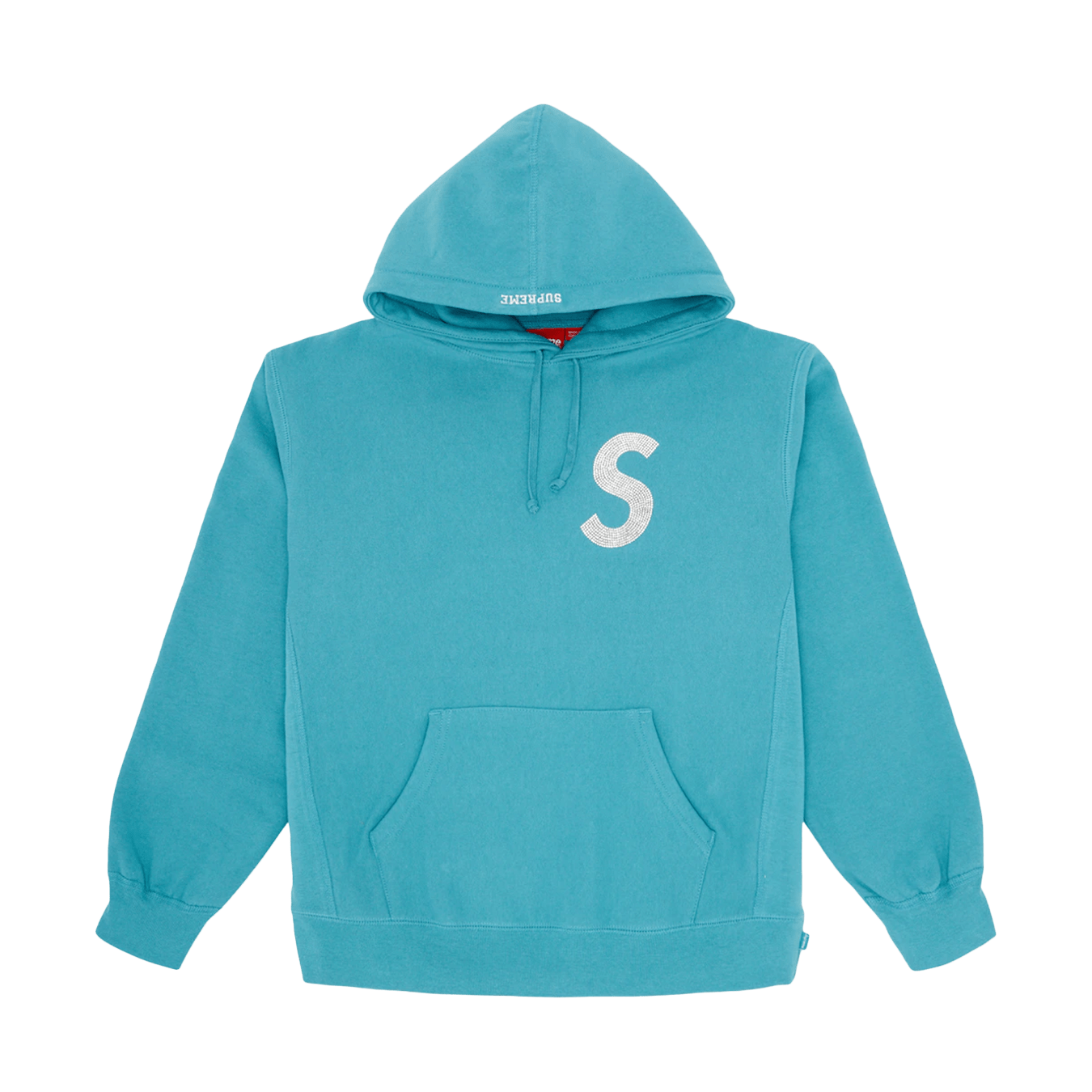 Supreme x Swarovski S Logo Hooded Sweatshirt 'Light Aqua'