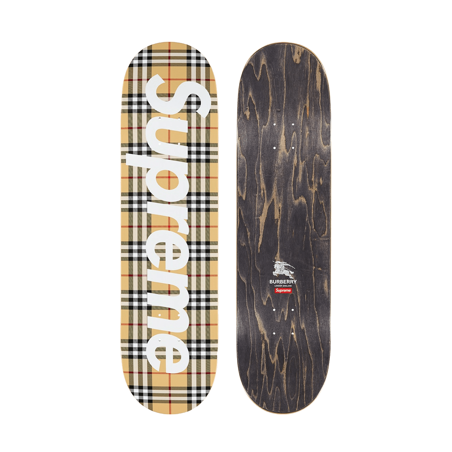 Supreme x Burberry Skateboard Deck Beige Kick Game