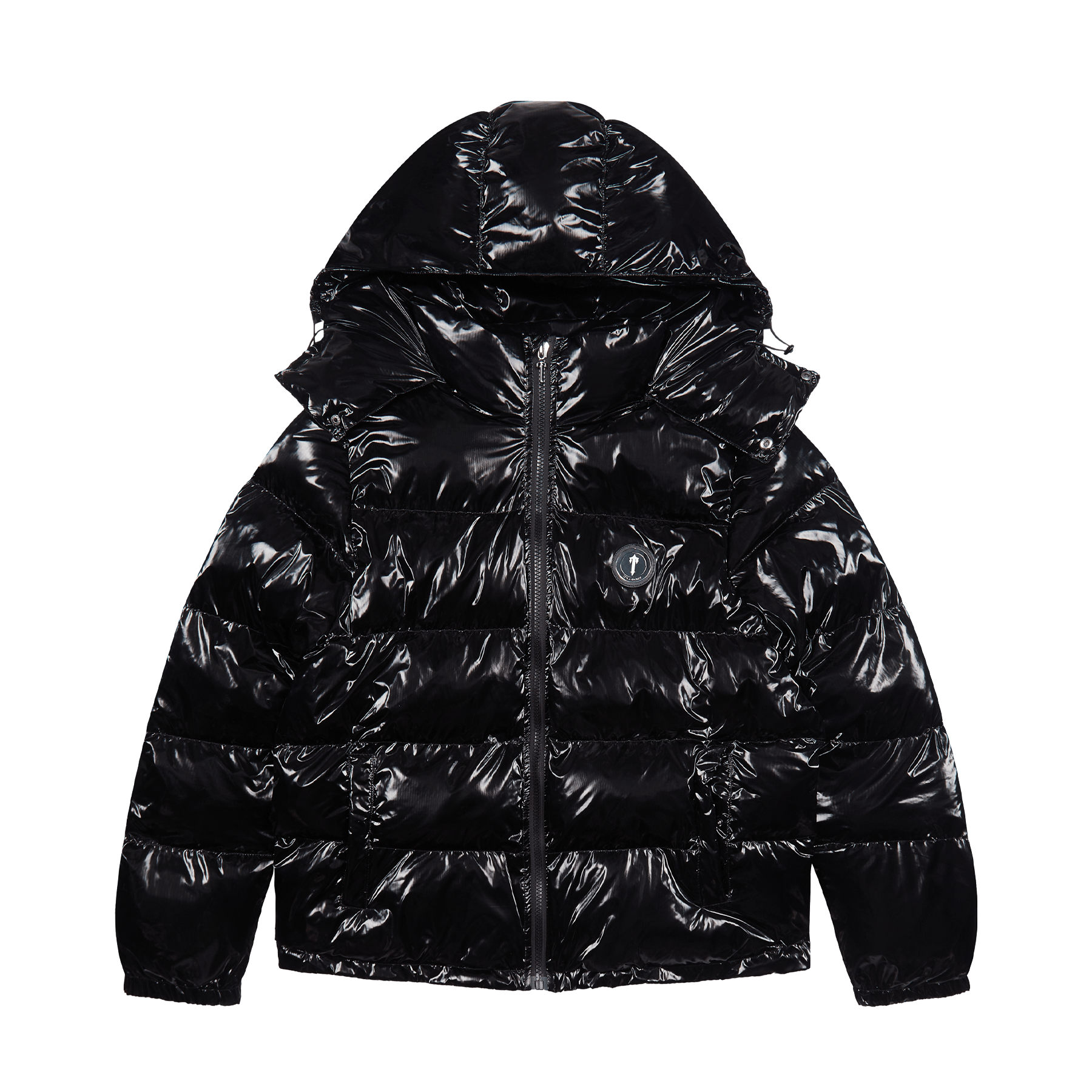 Glossy black puffer jacket clearance