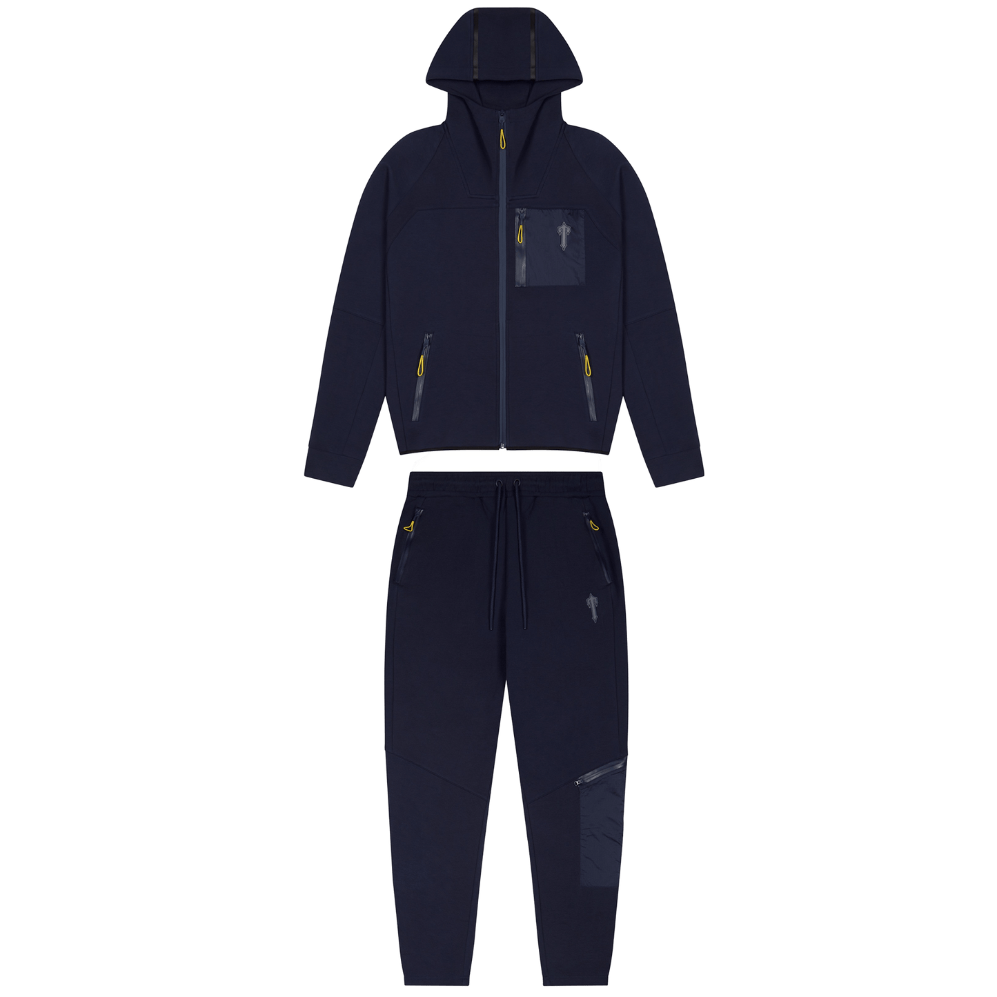 Trapstar Irongate T Fleece Zip Tracksuit-Navy/Yellow - Kick Game