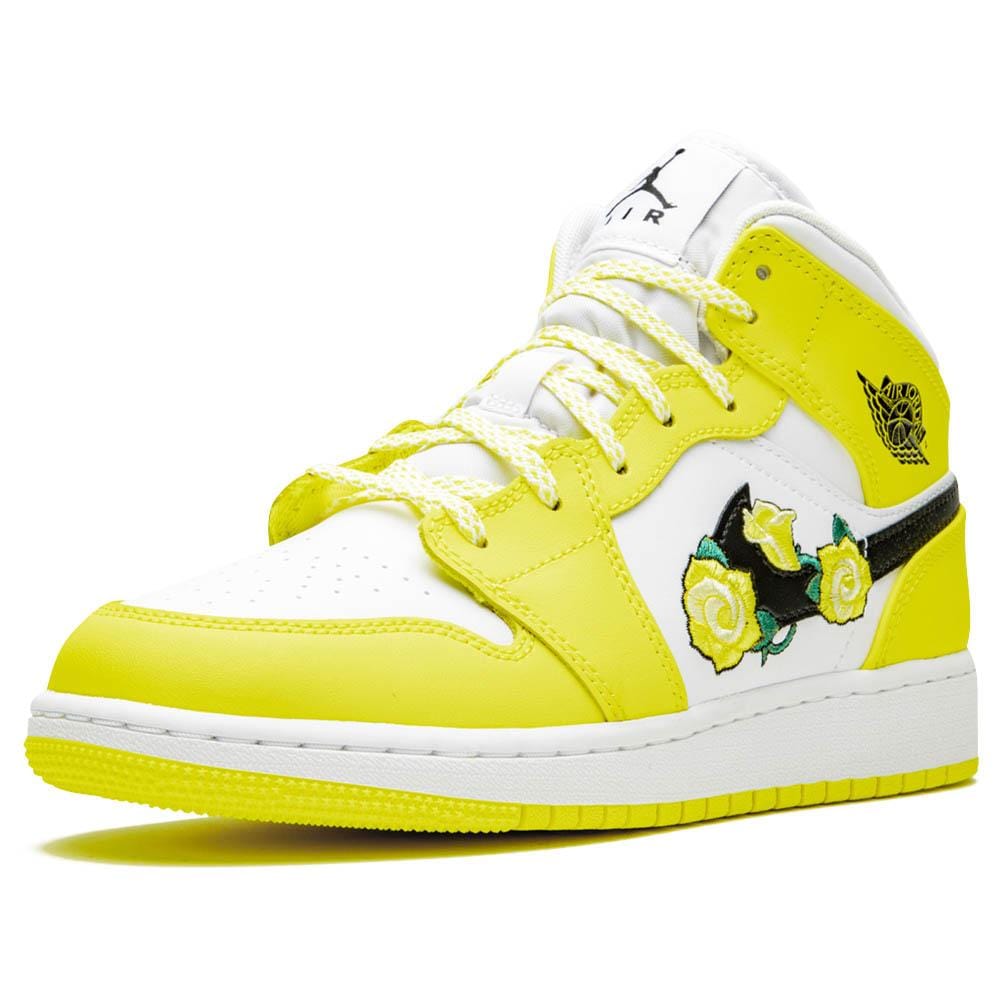 Air Jordan 1 Mid SE GS 'Rose Patch - Dynamic Yellow' - Kick Game