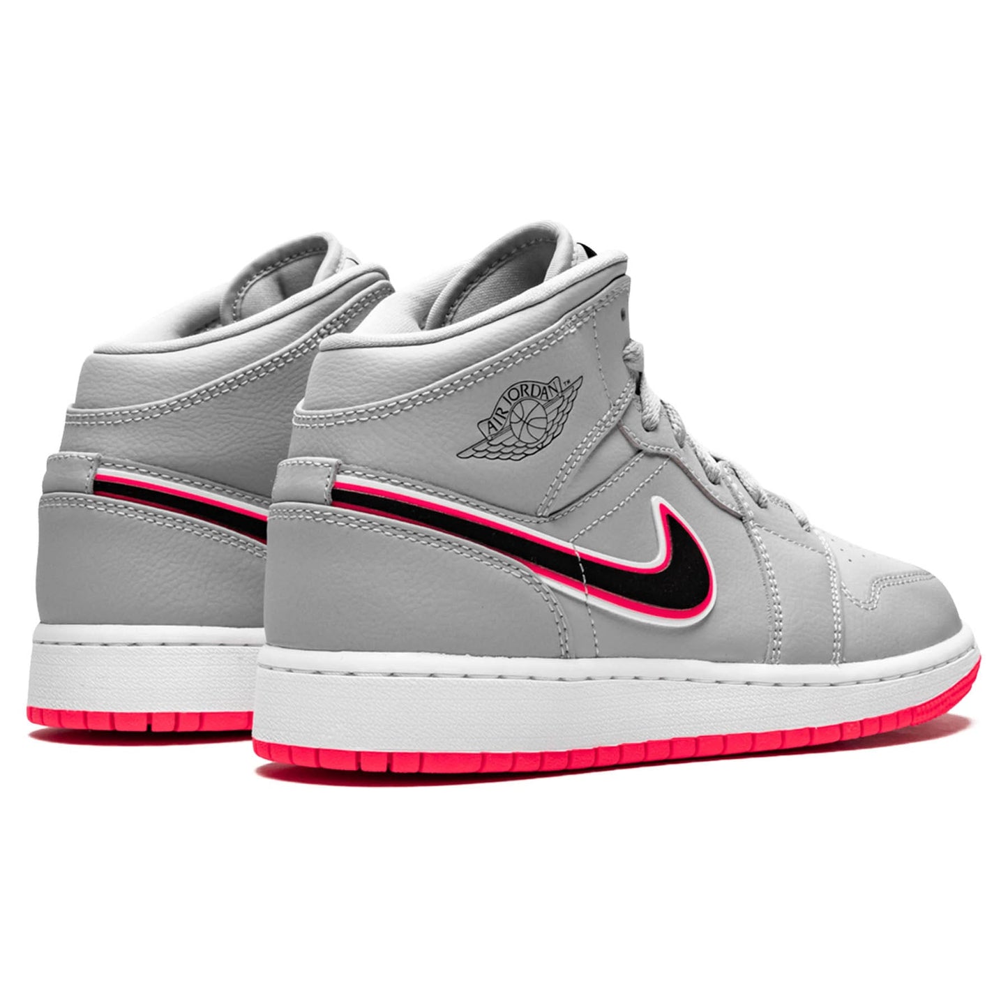 Air Jordan 1 Mid GS 'Wolf Grey Pink' - Kick Game