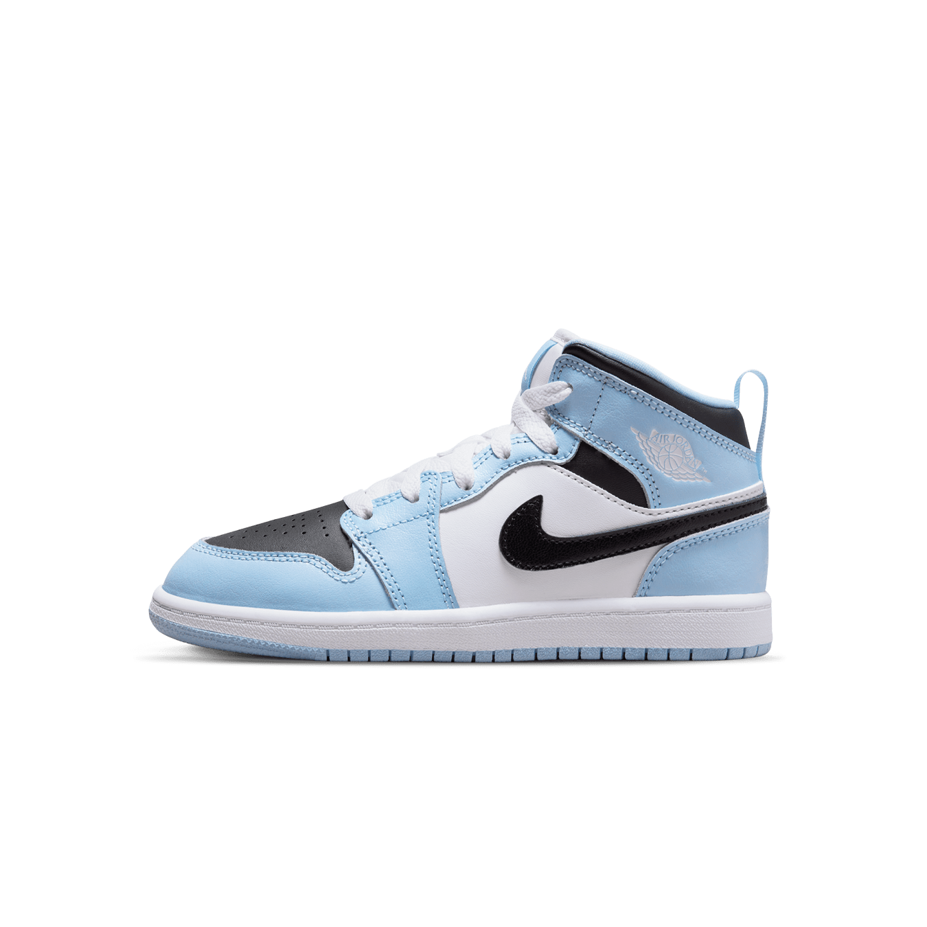 Jordans white and light top blue