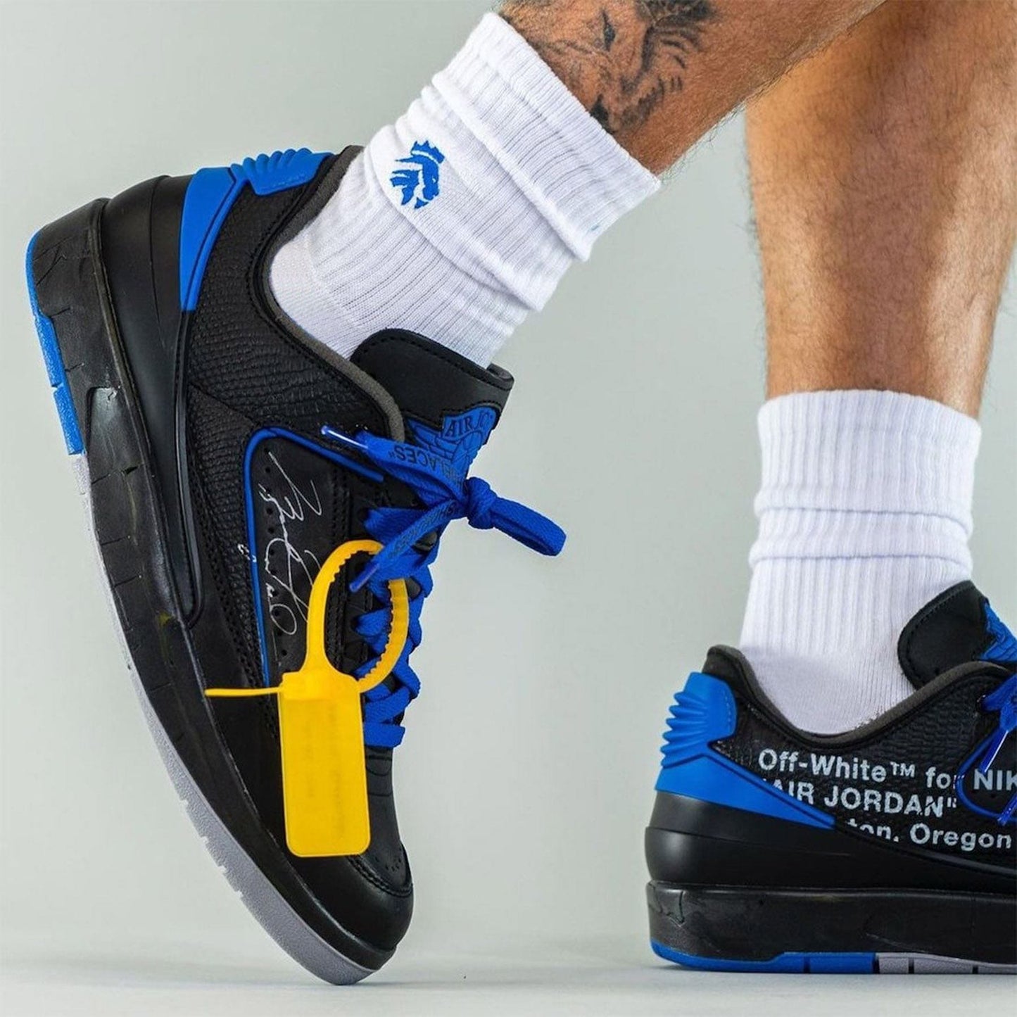 Off-White x Air Jordan 2 Retro Low SP 'Black Varsity Royal' - Kick Game