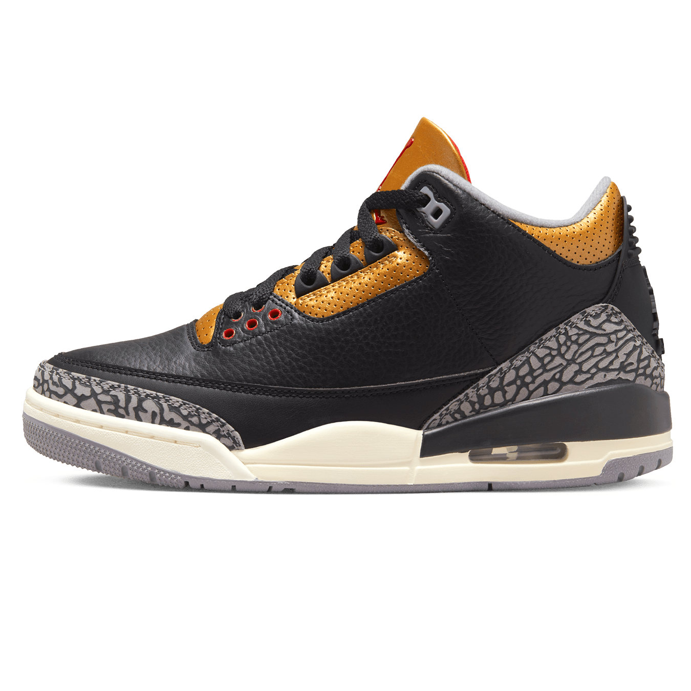 Jordan 3 black deals gold