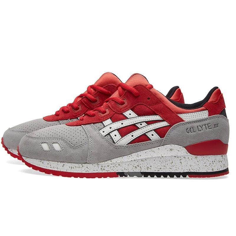 ASICS GEL LYTE III 'CRANE' Light Grey & Red - Kick Game
