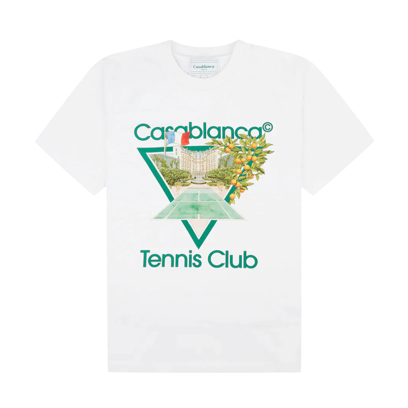 Casablanca White Tennis Club Icon T-Shirt — Kick Game Casablanca White Tennis Club Icon T-Shirt — Kick Game