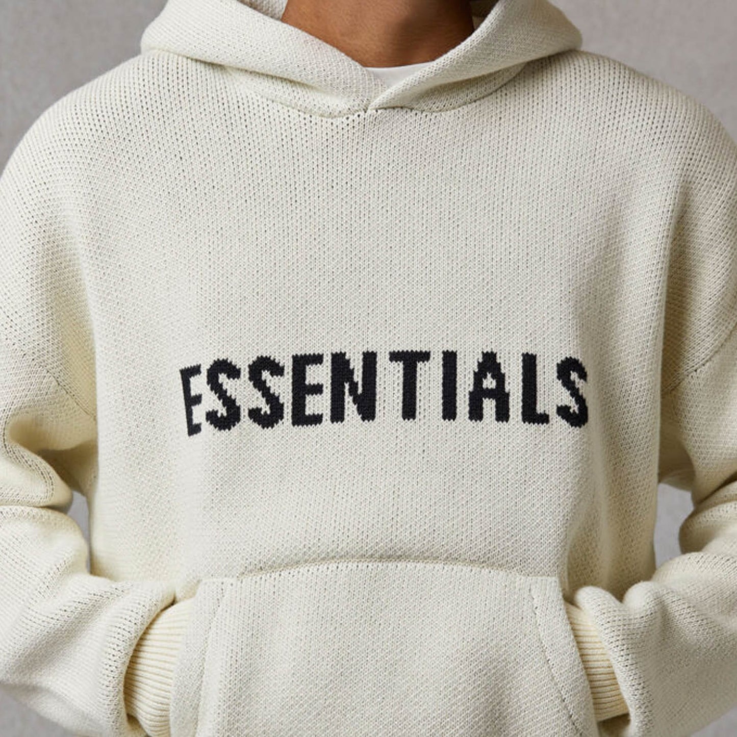FEAR OF GOD ESSENTIALS Knit Hoodie Cream - Kick Game