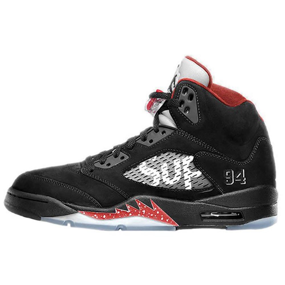 Supreme jordan hotsell 5 black