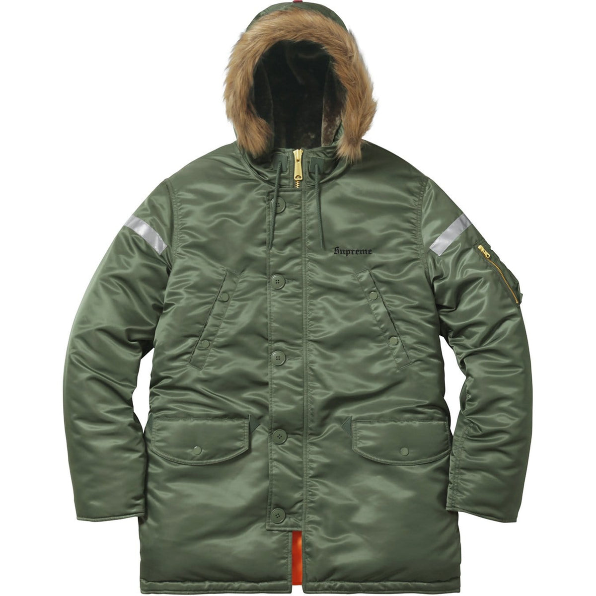 Supreme Reflective Cross N-3B Parka - Olive - Kick Game