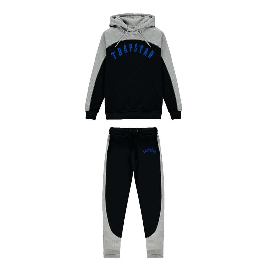Trapstar Irongate Arch Chenille Hooded Tracksuit - Black/Blue/Grey ...