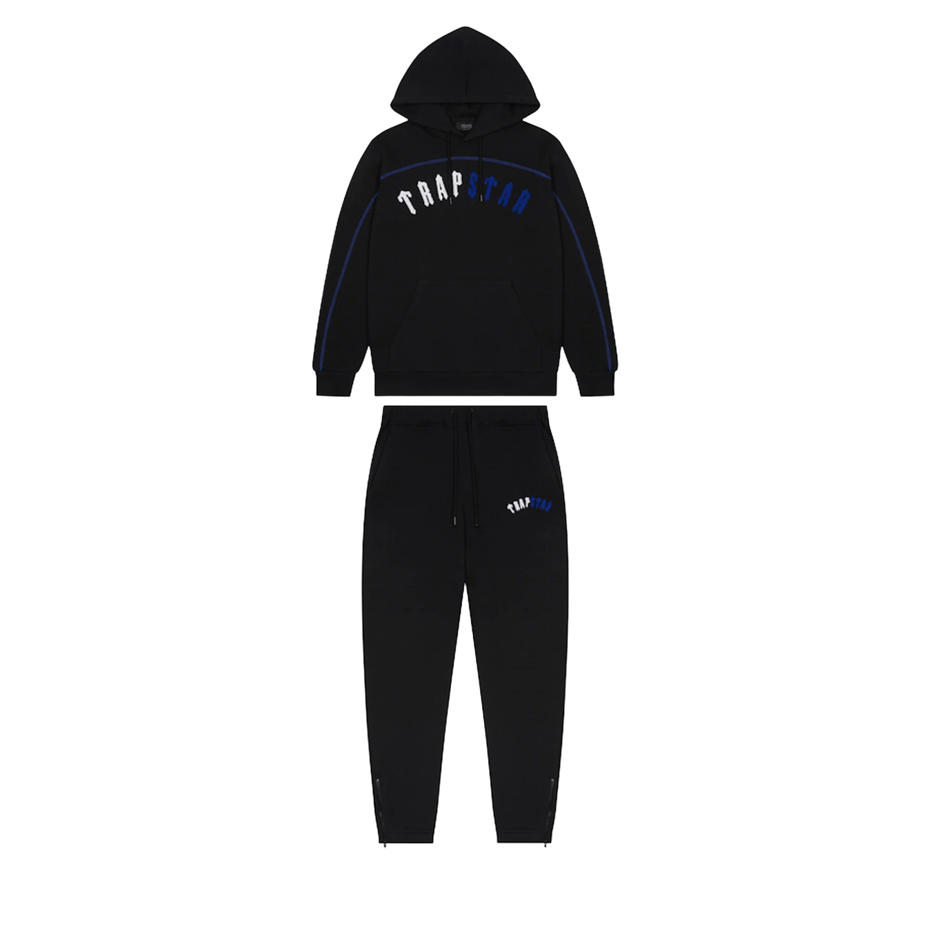 Trapstar Irongate Arch Chenille Hoodie Tracksuit Black Ice Edition - Kick Game
