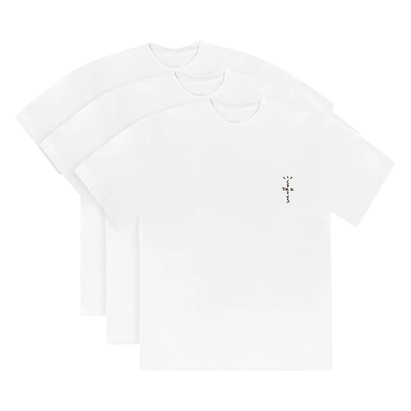 2xlarge Travis Scott CJ White Tee 3-PACK