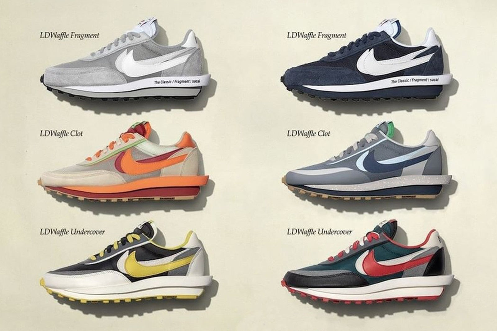 Sacai x Nike tap up CLOT and Undercover for more LDWaffle Colourways