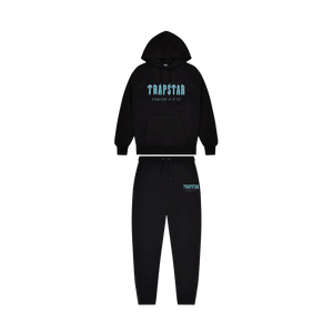 Trapstar Chenille Decoded Hooded Tracksuit-Black/Light Blue