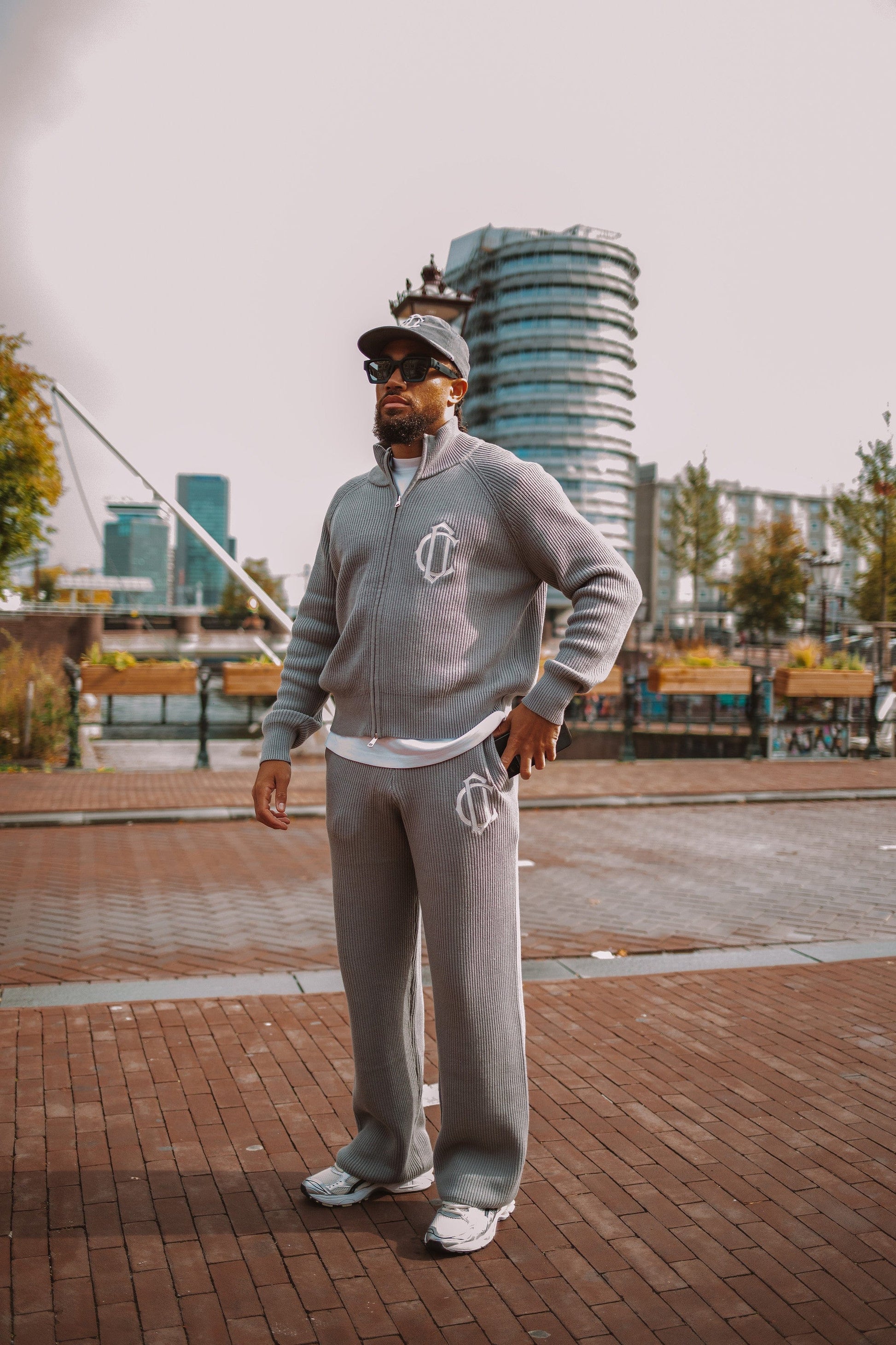Cardair CD Emblem Knit Track Top - Grey - Kick Game