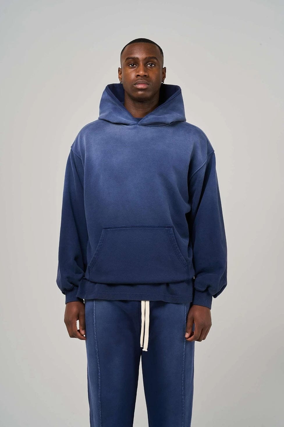 KAIZEN MARKET BLANK HEAVYWEIGHT FADE OUT HOODIE BLUE - Kick Game