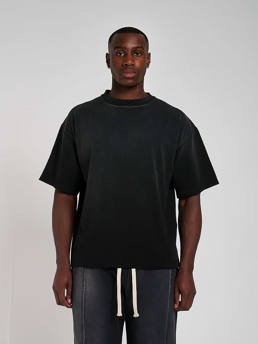 KAIZEN MARKET BLANK HEAVYWEIGHT FADE OUT TEE BLACK - Kick Game