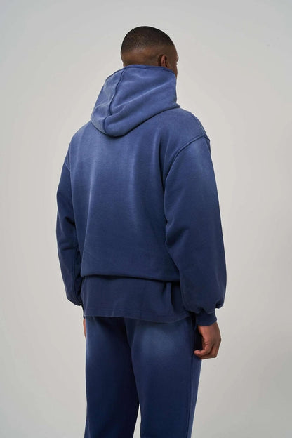 KAIZEN MARKET BLANK HEAVYWEIGHT FADE OUT HOODIE BLUE - Kick Game