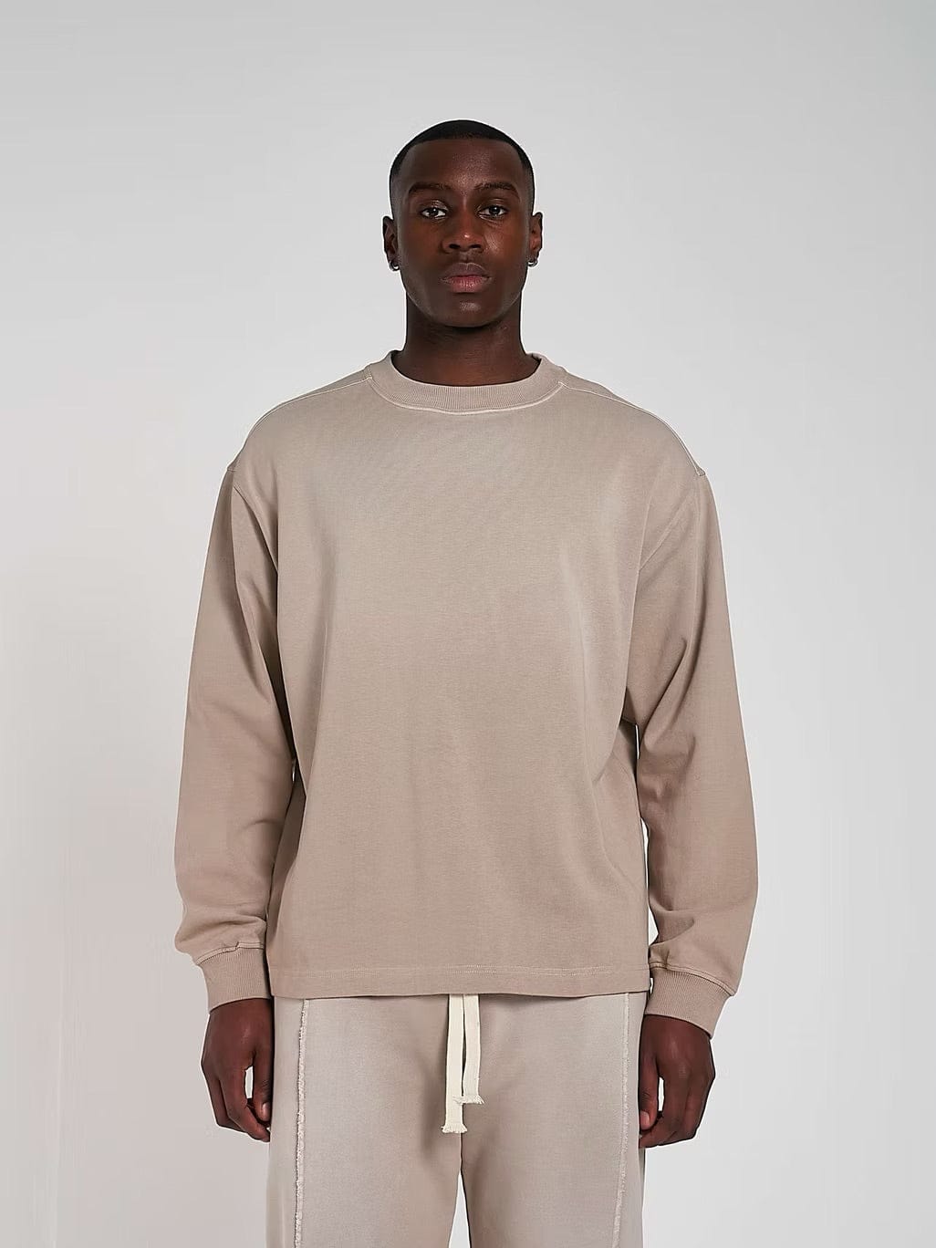 KAIZEN MARKET BLANK HEAVYWEIGHT FADE OUT LONGSLEEVE TEE MOCHA - Kick Game