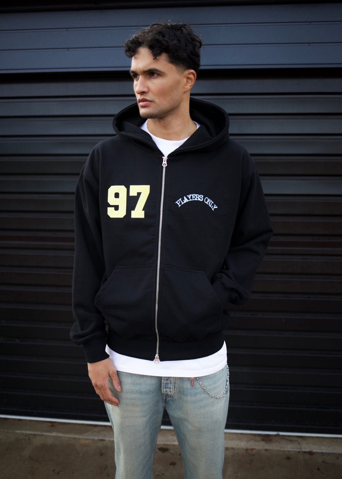 PLAYERS ONLY BLACK JERSEY ZIP HOODIE - Kick Game