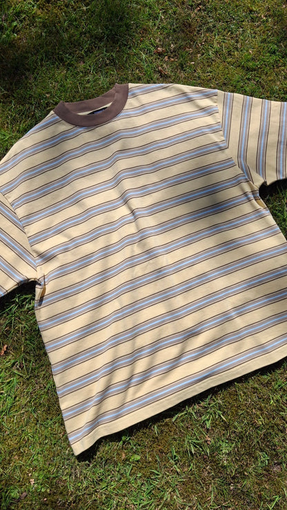 Summit Stripe Short Sleeve T-Shirt 'Yellow' - Kick Game