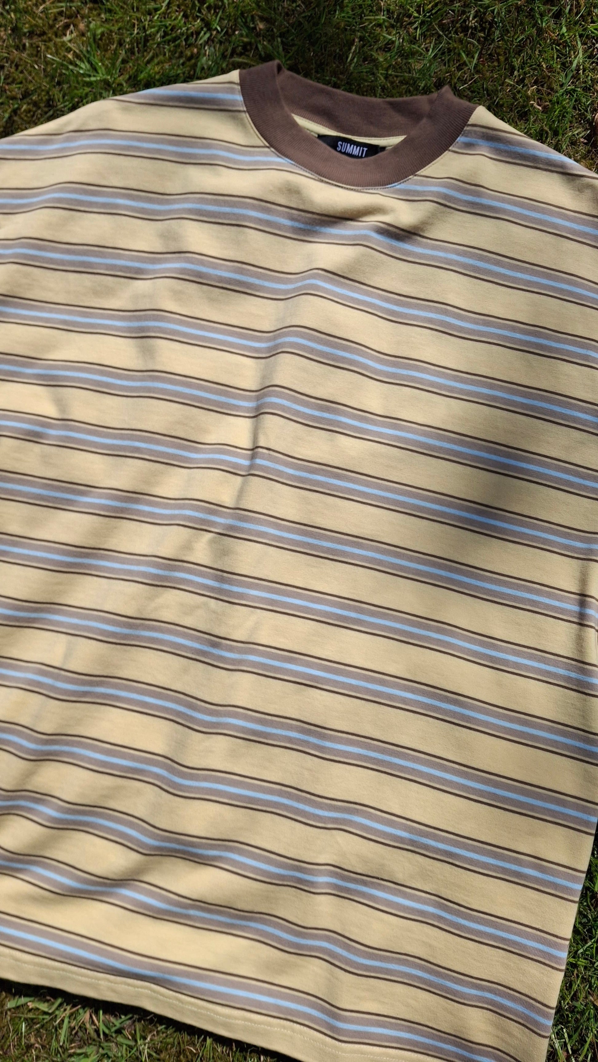 Summit Stripe Short Sleeve T-Shirt 'Yellow' - Kick Game