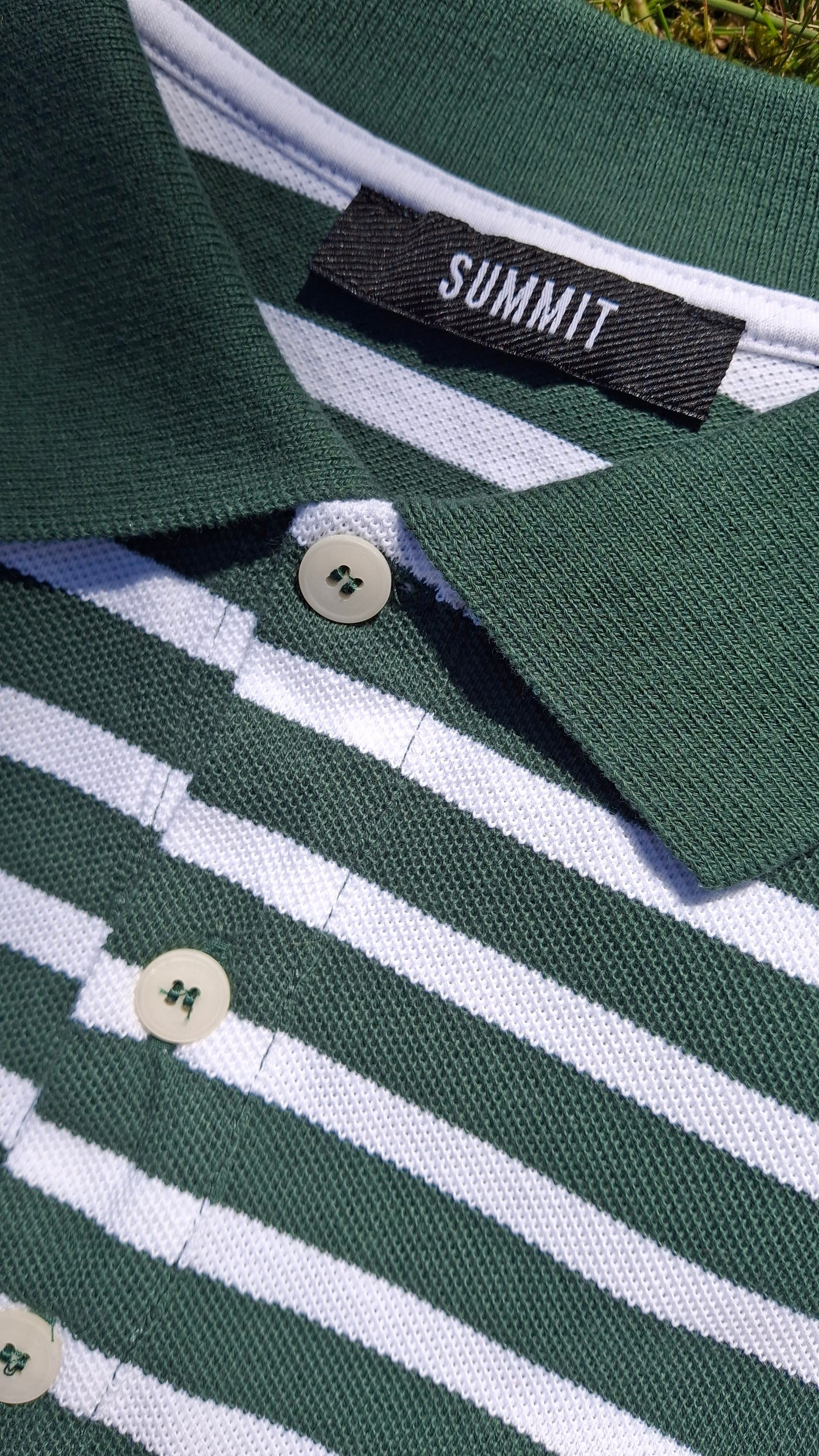 Summit Pique Long Sleeve Polo 'Forest White' - Kick Game