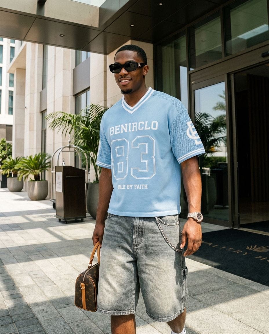 God’s Timing 83 knit Jersey - Light Blue - Kick Game