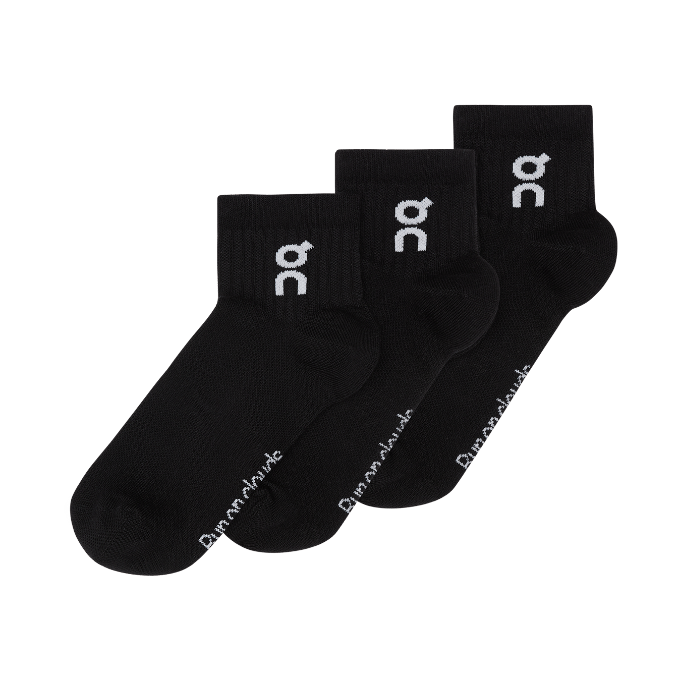 On Logo Sock Mid 3P 'Black' - Kick Game