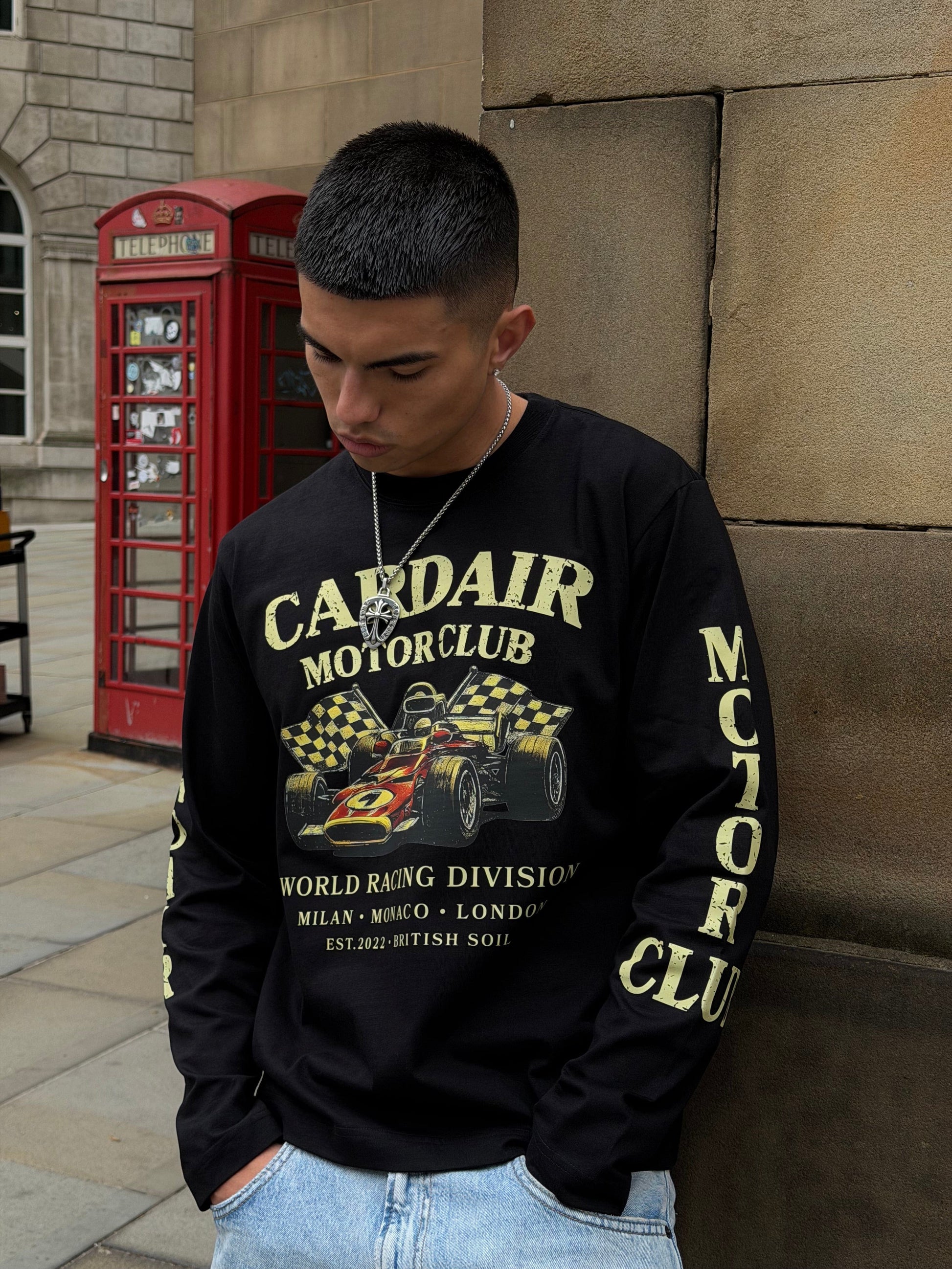 Cardair Motor Club Long Sleeve T Shirt - Black - Kick Game