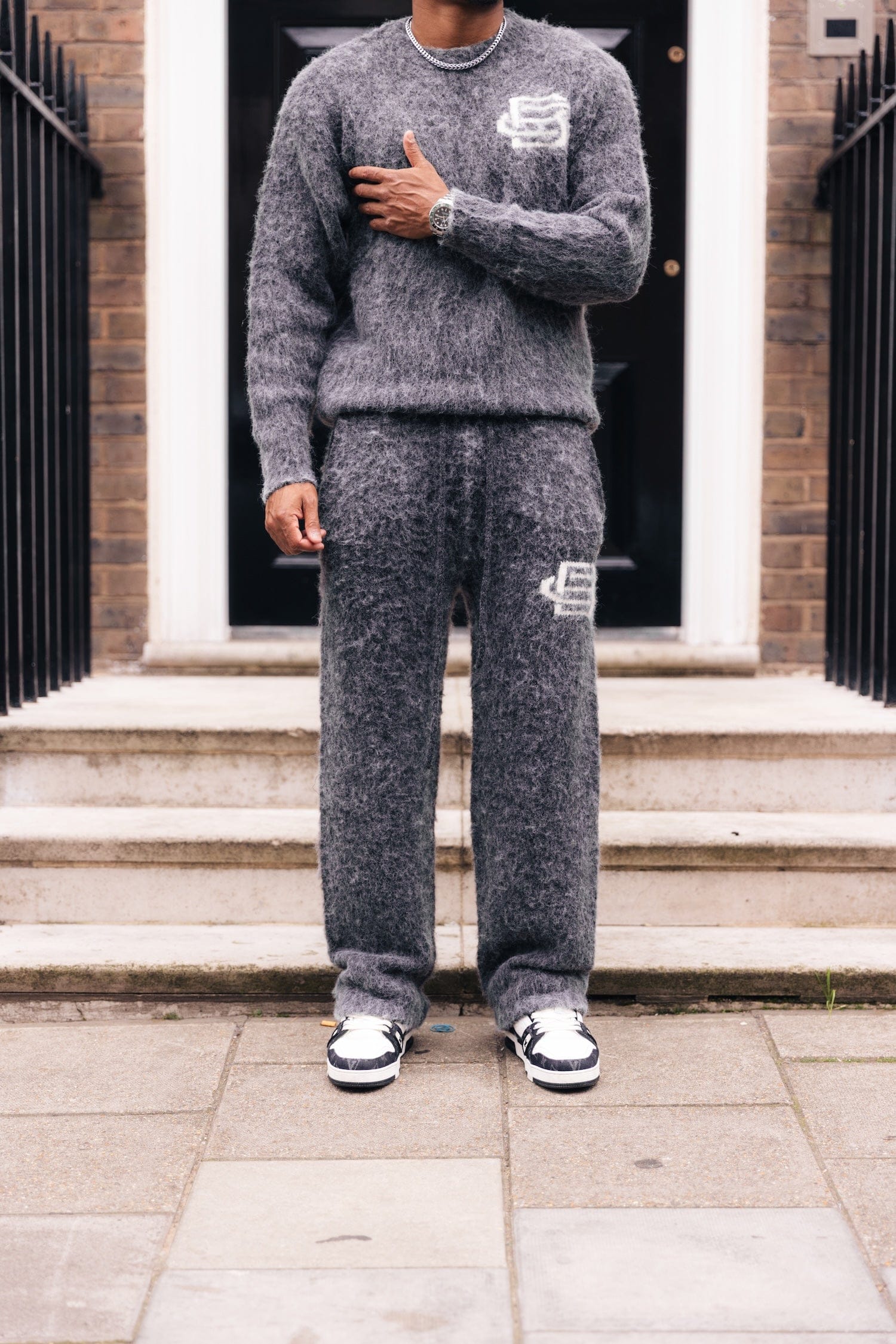 Mohair Knit BC Jogger - Charcoal - Kick Game