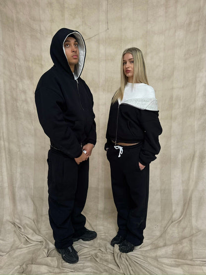 KAIZEN MARKET GREY/BLACK REVERSIBLE ZIP HOODIE - Kick Game