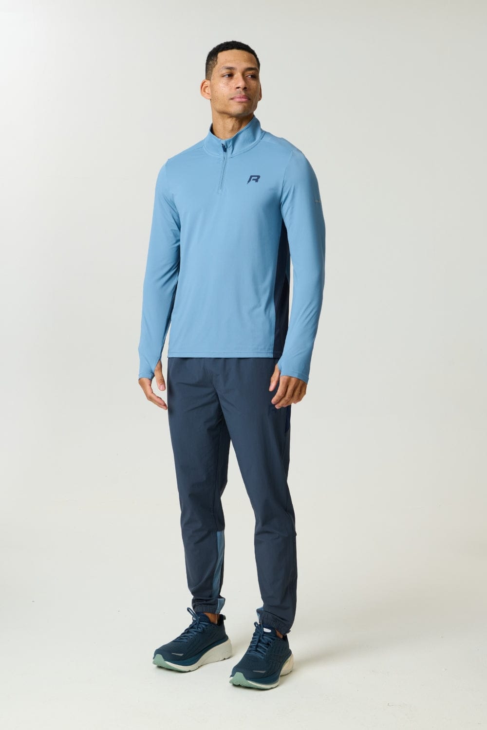 VORTEX QUARTER ZIP - DUSTY BLUE / INK BLUE - Kick Game