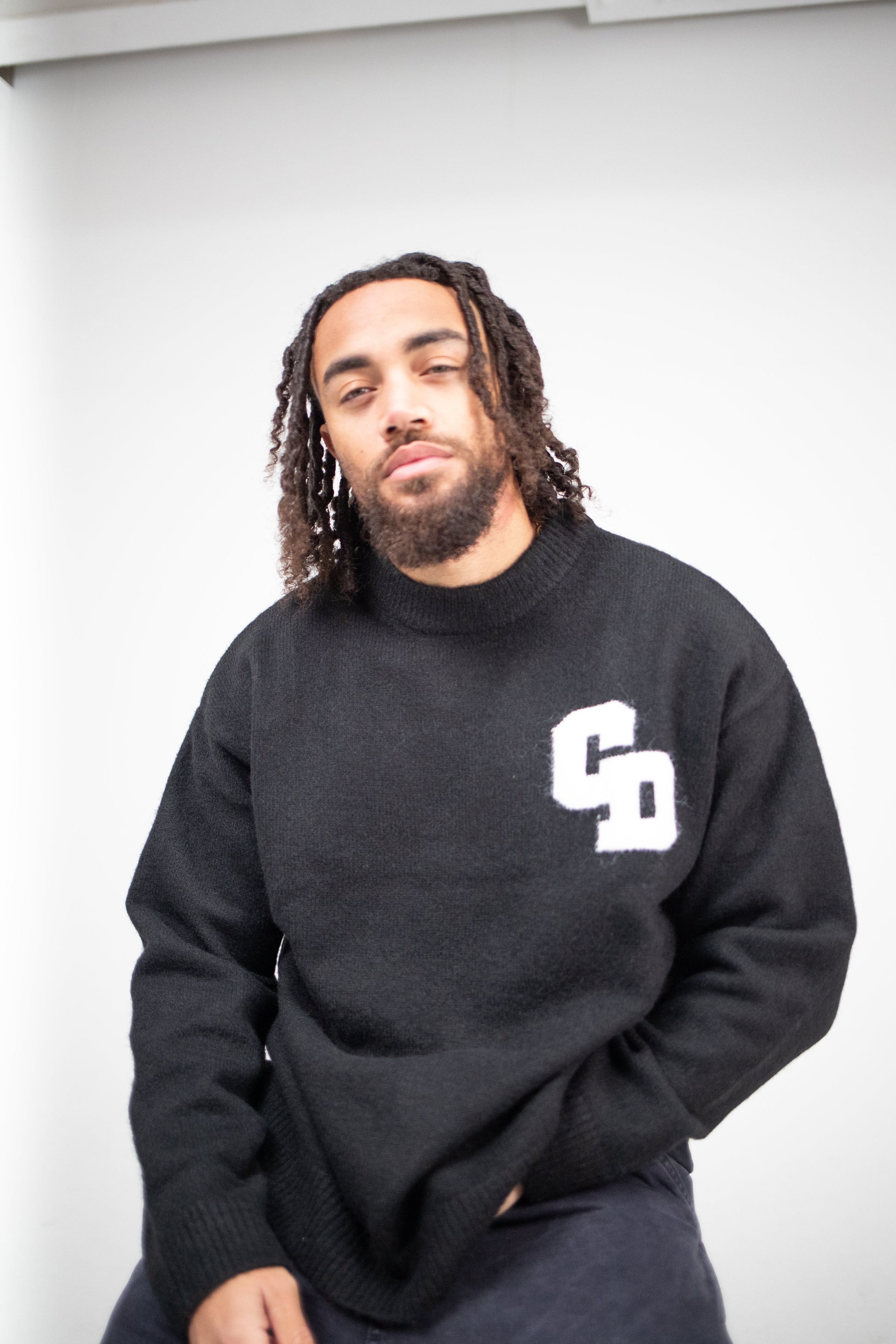 Cardair CD Logo Knit Sweater - Black - Kick Game