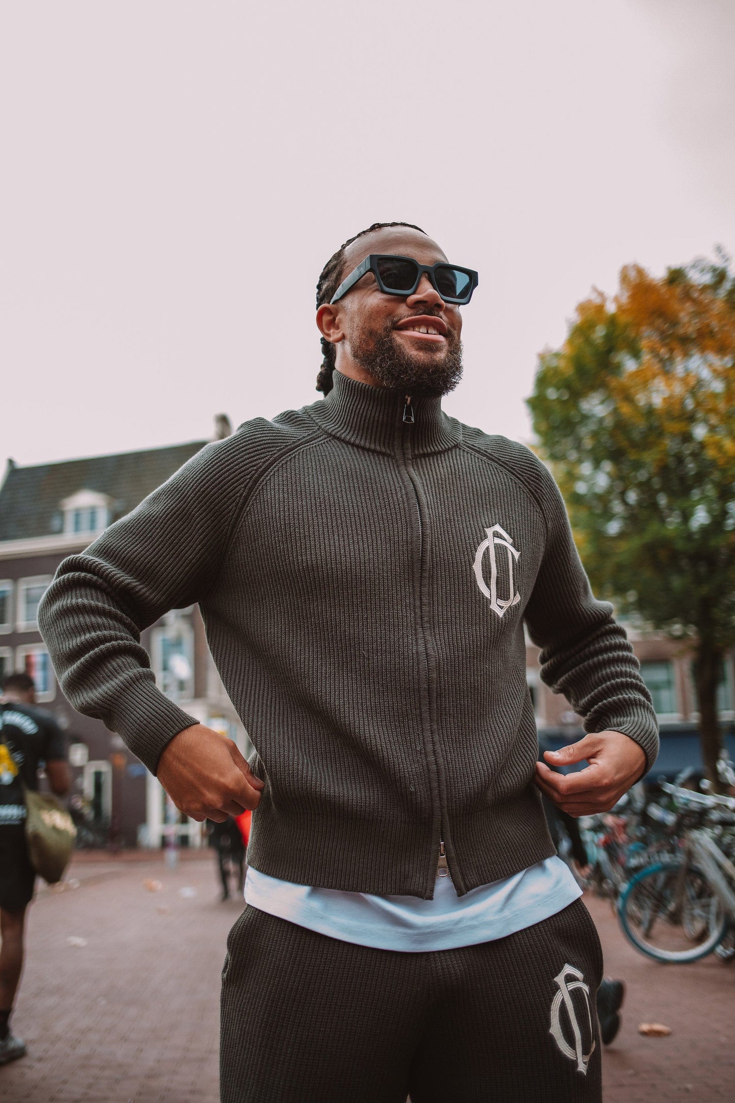 Cardair CD Emblem Knit Track Top - Olive - Kick Game