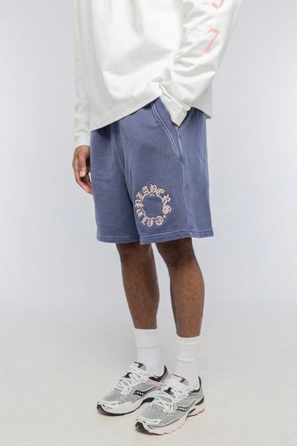 PLAYERS ONLY WASHED NAVY EMBROIDERED SHORTS - Kick Game