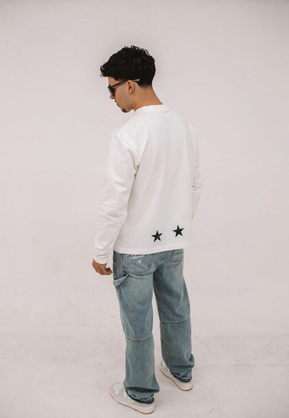 Cardair CD Star Long Sleve T Shirt - White - Kick Game