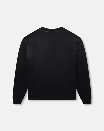 KAIZEN MARKET BLANK HEAVYWEIGHT FADE OUT LONGSLEEVE TEE BLACK - Kick Game