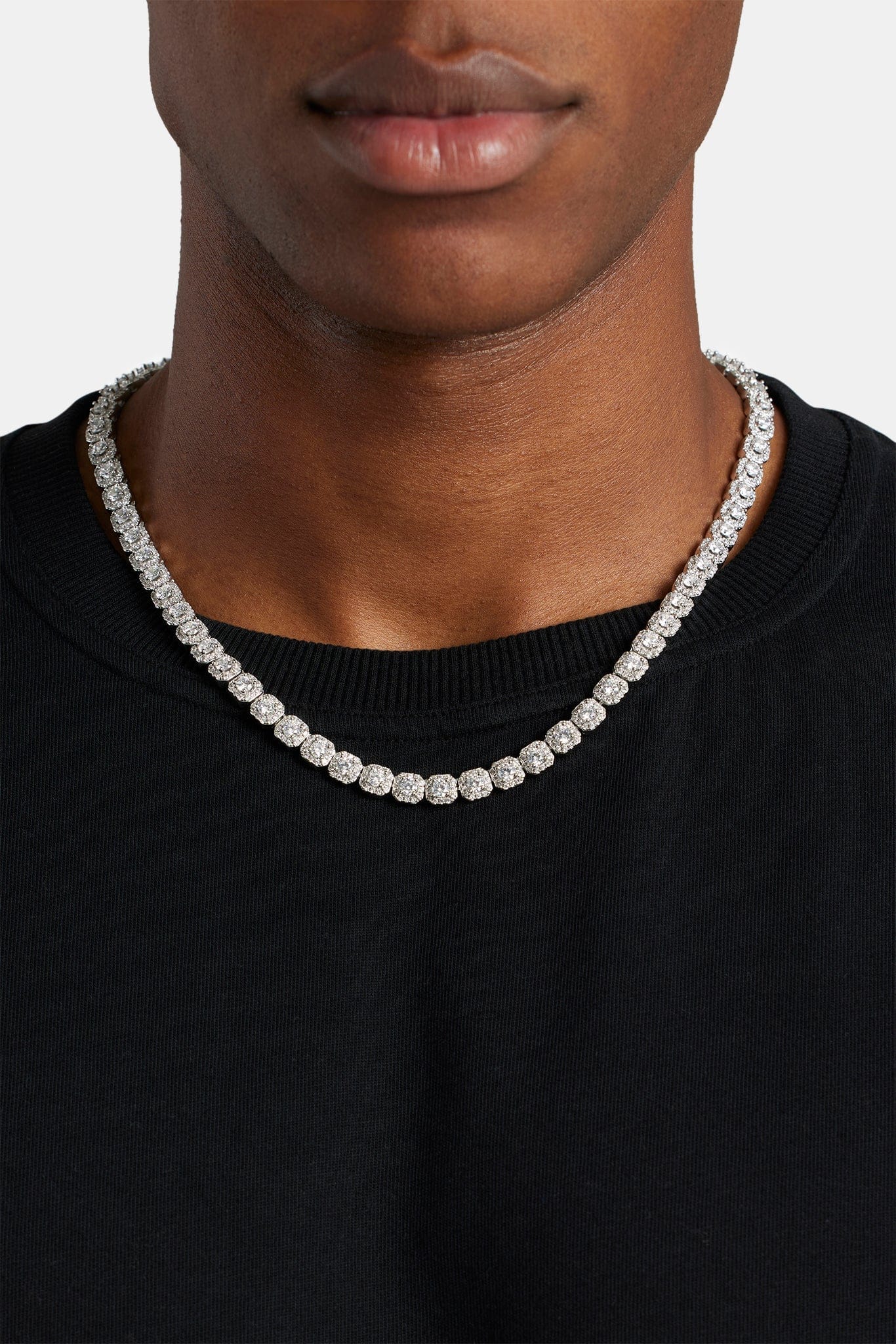 Cernucci Clustered Tennis Chain - 7mm - White - Kick Game