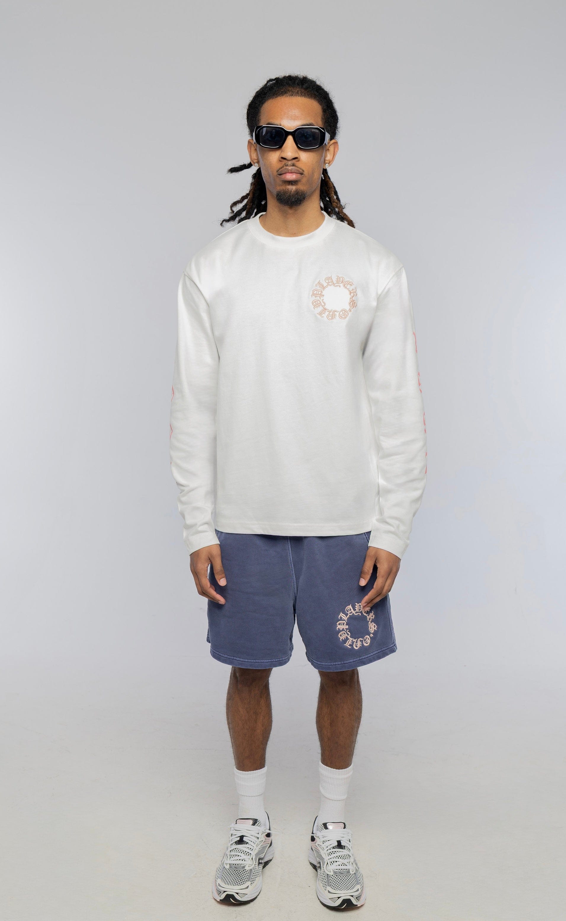 PLAYERS ONLY ECRU - PINK EMBROIDERED LONG SLEEVE - Kick Game