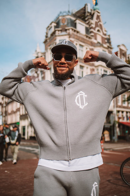 Cardair CD Emblem Knit Track Top - Grey - Kick Game