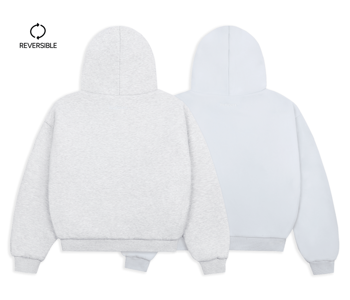 KAIZEN MARKET GREY/STONE REVERSIBLE ZIP HOODIE - 3RD ANNIVERSARY - Kick Game