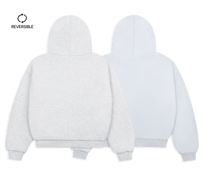 KAIZEN MARKET GREY/STONE REVERSIBLE ZIP HOODIE - 3RD ANNIVERSARY - Kick Game